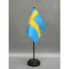 4 in. X 6 in. Sweden Mounted on a 10 in. Black Staff with Gold Spear tip.