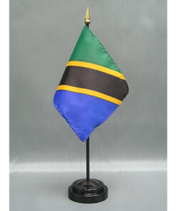 4 in. X 6 in. Tanzania Mounted on a 10 in. Black Staff with Gold Spear tip.