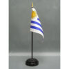 4 in. X 6 in. Uruguay Mounted on a 10 in. Black Staff with Gold Spear tip.