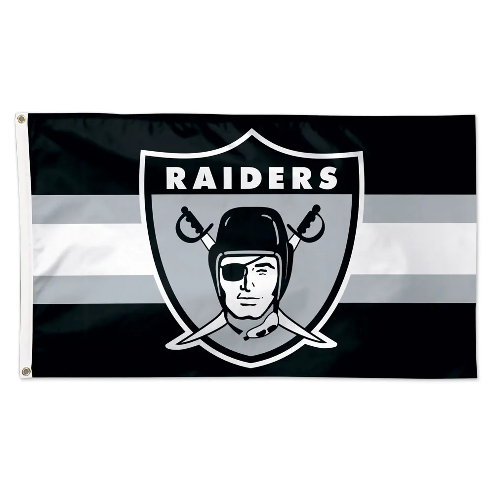 Las Vegas Raiders Classic Logo Retro Flag Deluxe 3' X 5', Las Vegas Raiders Classic Logo Retro Flag