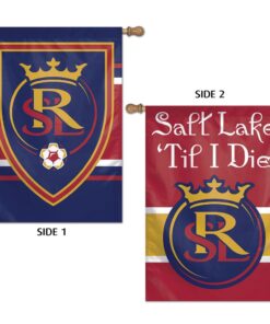 Real Salt Lake Vertical Flag 2 Sided 28" x 40", Real Salt Lake Vertical Banner.