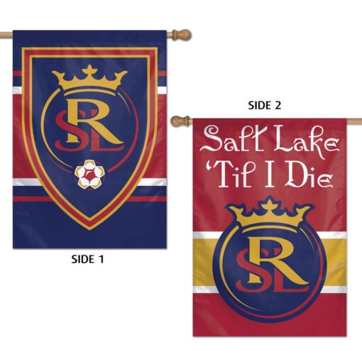Real Salt Lake Vertical Flag 2 Sided 28" x 40", Real Salt Lake Vertical Banner.