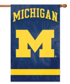 his double-sided 44" x 28" banner flag features the Michigan Wolverines logo on both sides