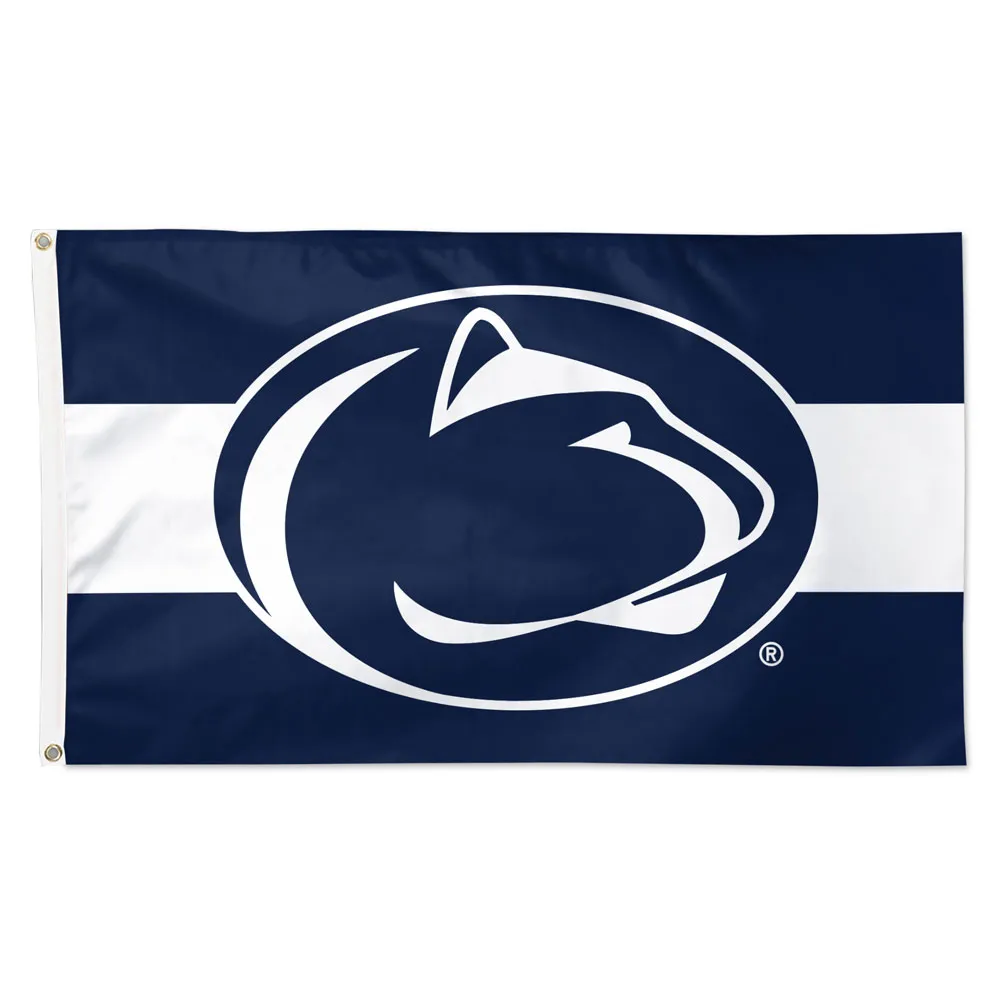 Penn State Nittany Lions Horizontal Jersey Stripes Flag - Deluxe 3' X 5', Penn State Nittany Lions Horizontal Jersey Stripes Flag