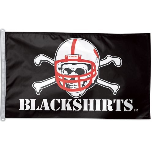 Nebraska Cornhuskers Black Shirts Deluxe 3' X 5' Flag,