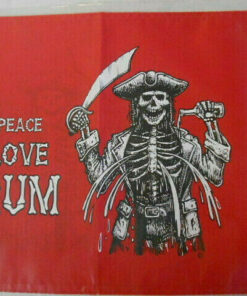 PEACE LOVE RUM 12"x18" Two Sided Nylon Flag 200denier For Home or Boat