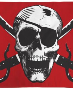 Crimson Pirate Flag 3x5ft Poly