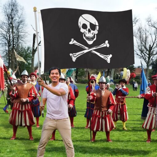 Pirate Flag 3' X 5'Poly Flag, Skull and Crossbones 3'X5' Poly Flag