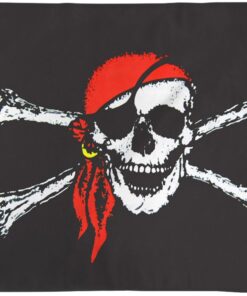 Red Bandana Jolly Roger Flag 3x5ft Poly