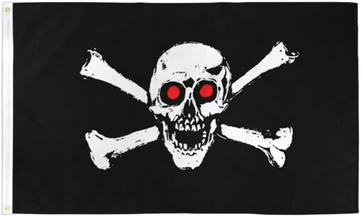 Red Eyes Pirate Flag 3x5ft Poly