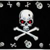 Skull and Bones Red Eyes Pirate Flag 3x5ft Poly