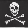 Pirate-Skull and Cross Bone with Patch Regular Flag 3x5ft Poly