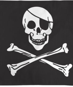 Pirate-Skull and Cross Bone with Patch Regular Flag 3x5ft Poly