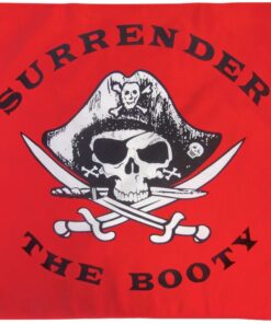 Surrender the Booty Red Pirate Flag 3x5ft Poly