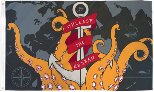 The Kraken Pirate Flag 3x5ft Poly