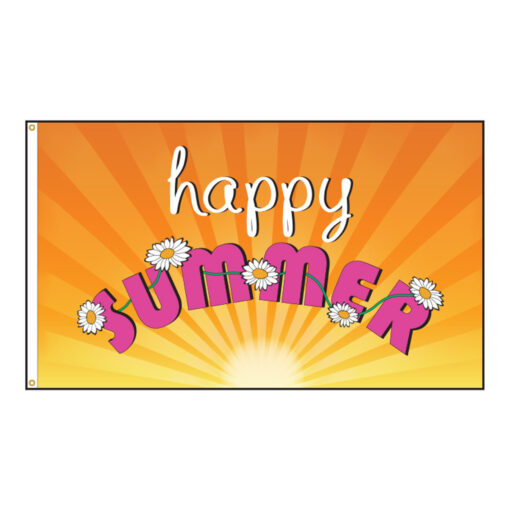 Our festive & colorful collection of Happy Summer 3'x5' screen-printed nylon flag speaks for itself