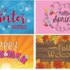 All Four Seasons 3'X5' Nylon Flag Printed on heavy duty nylon Set