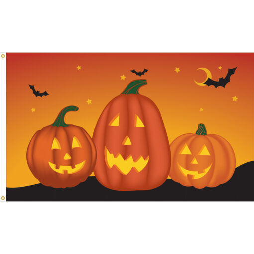 Pumpkin 3'X5' Nylon Flag Printed on heavy duty nylon