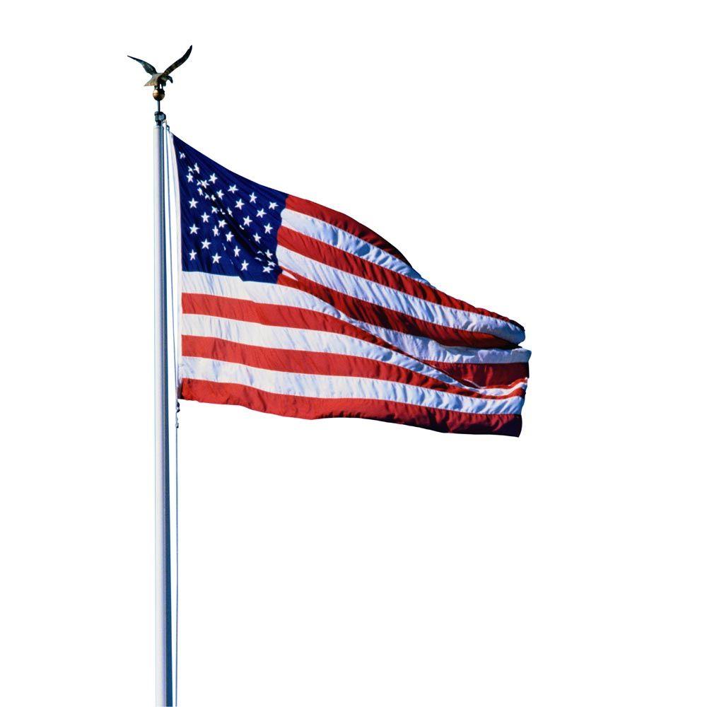 25′ Satin Continental Aluminum Flagpole - Flag World