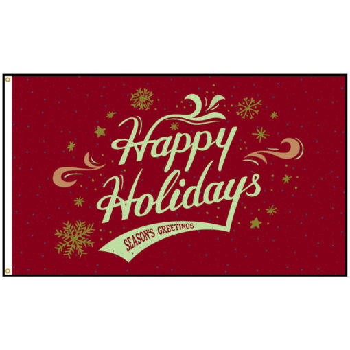 Our festive & colorful collection of Happy Holidays Season Greetings 3'x5' screen-printed nylon flag speaks for itself