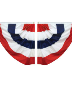 Two 3' x 3' Nylon Pleated Half Fan, 3' x 3' Nylon Pleated Half Fan - Fully SEWN NO STARS