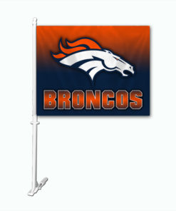 DENVER BRONCOS OMBRE CAR FLAG