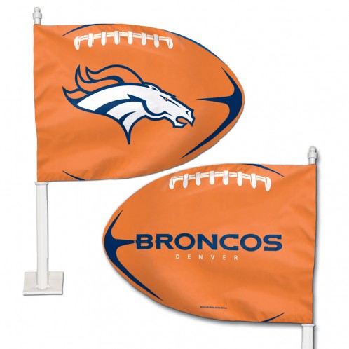 DENVER BRONCOS SHAPED CAR FLAG