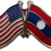 Laos Friendship Lapel Pins, Laos Friendship Flag Lapel Pins, Laos Friendship Flag Pin