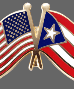 Puerto Rico Friendship Lapel Pin, Puerto Rico Flag Crossed Lapel Pin, Puerto Rico Lapel Pin Friendship, Puerto Rico Crossed Flag Pin