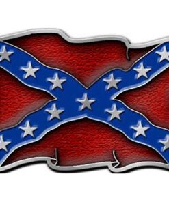 Confederate Flag Blue & Red Belt Buckle, Rebel Flag Belt Buckle Enamel 3.2 INCHES