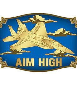 USAF Fighter Jet Aim High Belt Buckle