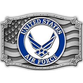 U.S. Air Force Wings Logo 3 1/4" Bronze Belt Buckle