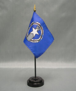 4 in. X 6 in. Northern Marianas Mounted on a 10 in. Black Staff with Gold Spear tip