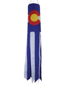 Colorado Flag Windsock 40-Inch, Colorado Applique Windsocks, Colorado State Flag Windsocks, Colorado Windsocks