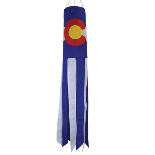 Colorado Flag Windsock 40-Inch, Colorado Applique Windsocks, Colorado State Flag Windsocks, Colorado Windsocks