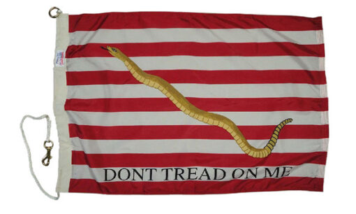Red & White Stripes Don't Tread On Me 1st Navy Jack 2x3ft Flag, First Navy Jack 2'X3' Poly Flag