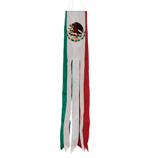 Mexico Flag Windsock 40-Inch, Mexico Applique Windsocks, Mexican Windsocks, Mexico Windsocks