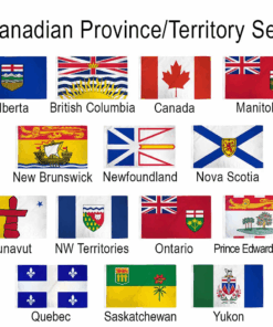 Set of 14 2'X3' Canada Provinces Flags, Canadian Province 2x3' Poly Flag Set, Canadian Provinces 2'x3' Polyester Flags Set of 14,