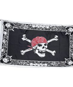 Skull With Border Pirate Flag 3x5ft Poly