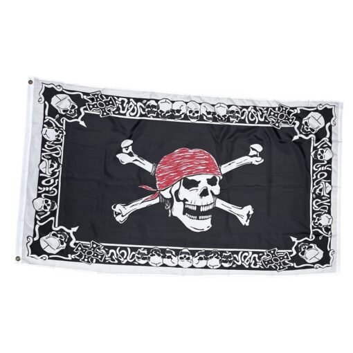 Skull With Border Pirate Flag 3x5ft Poly