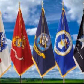 United States and U.S. Military Ceremonial Flags & Display Sets - Set of 7