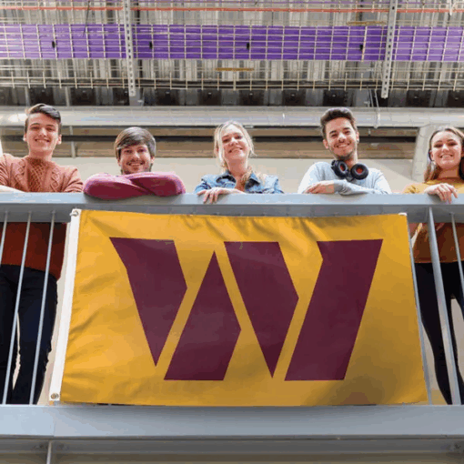 Fly your fandom with the 3' x 5' Washington Commanders Deluxe Flag.
