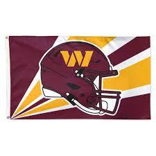 Fly your fandom with the Washington Commanders 3x5 Helmet Flag Striped