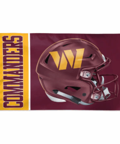 Fly your fandom with the Washington Commanders Helmet Deluxe 3' X 5' Flag